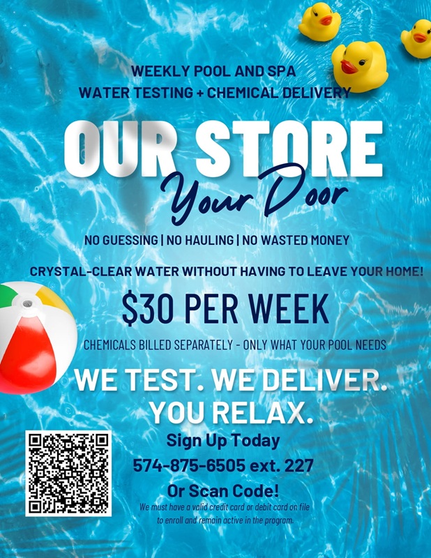 our store to your door chemical delivery by bontrager pools